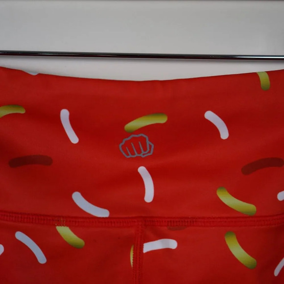 FMFM Feed Me Fight Me‎ Donut Leggings Red Size Small EUC - Picture 4 of 5